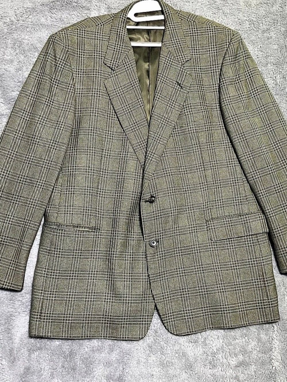 Vintage Mens 46R Walter-Morton Silk and Wool Blend Glen Plaid Blazer Sport Coat